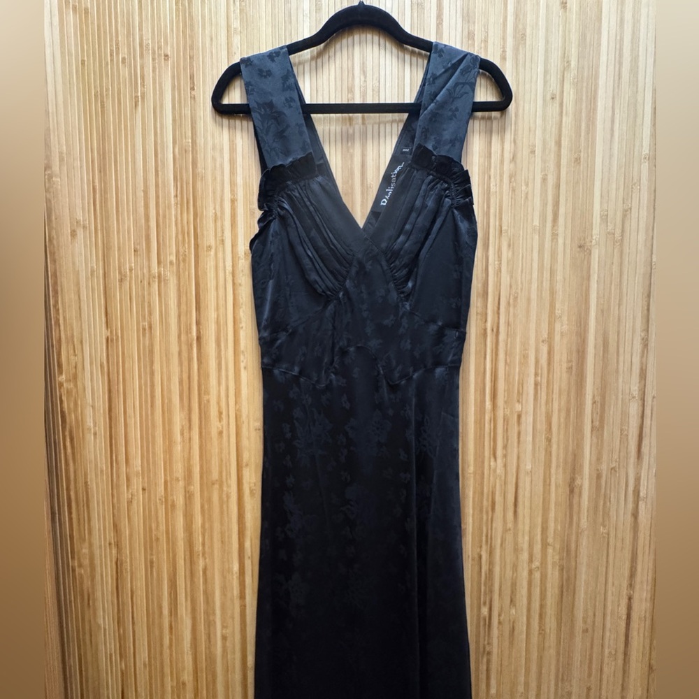 Realisation Par Black V-Neck Silk Maxi Dress XXS